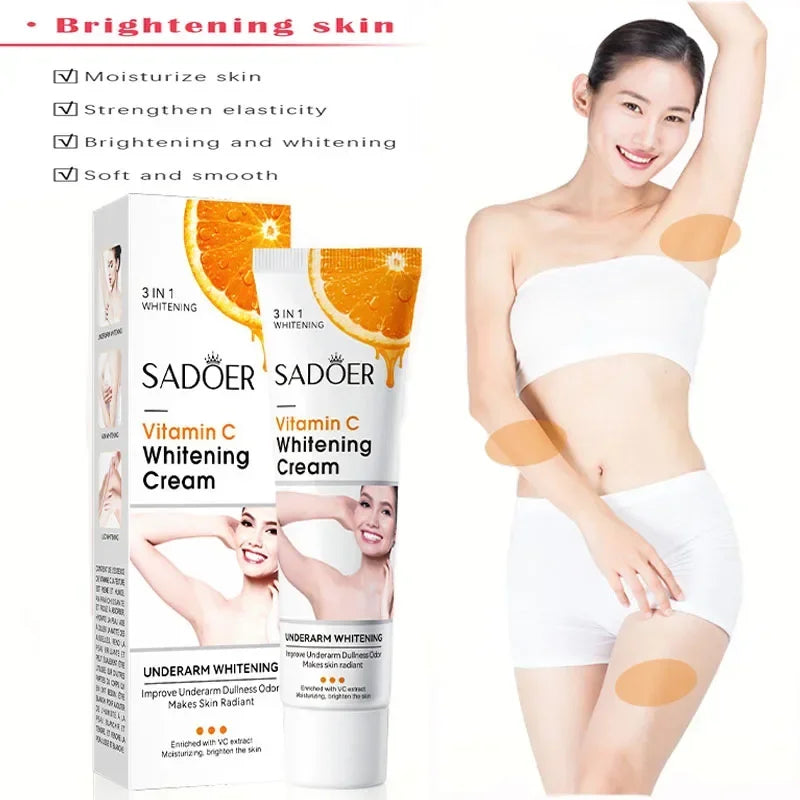 Brightening Body Cream Underarm Knee Buttocks Private Bleach Remove Melanin Pigmentation Improve Dull Brighten Nourish Skin Care Peaceful Pleasures Health and Wellness