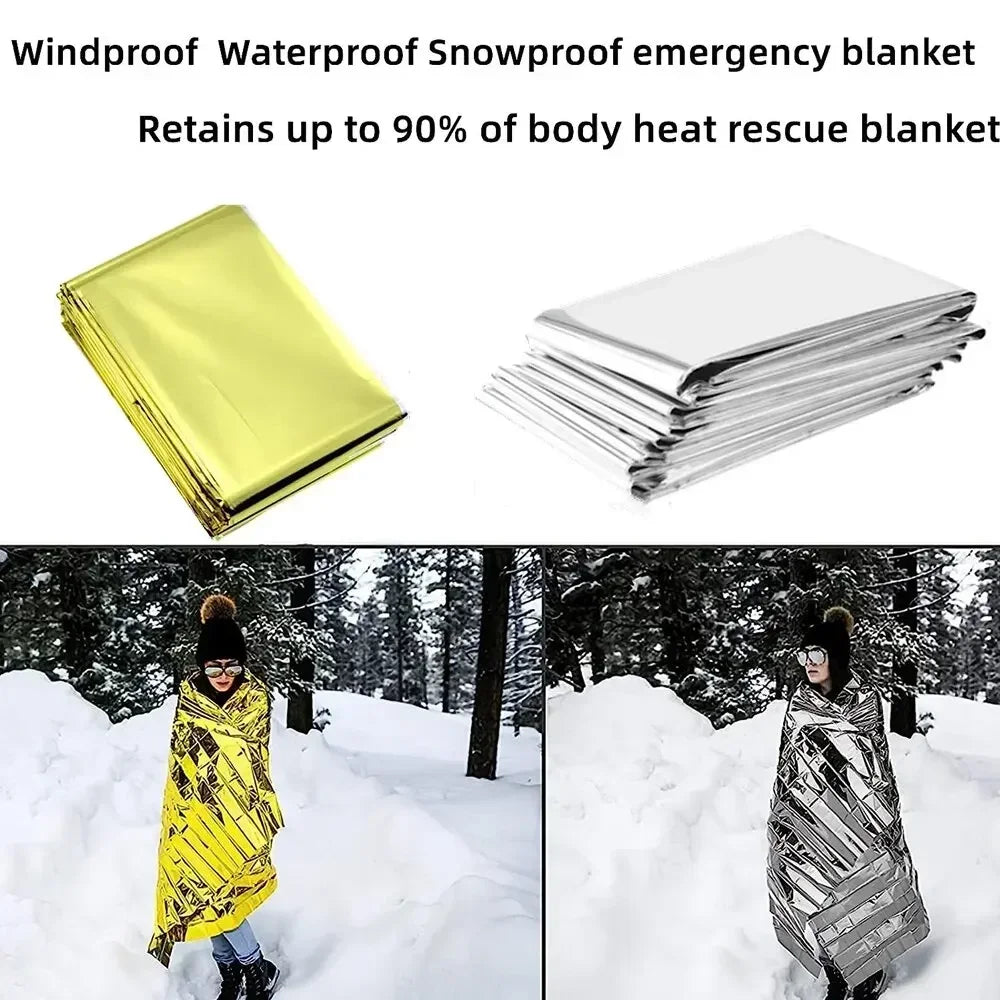 Emergency Thermal Poncho Blanket | Windproof Waterproof Camping