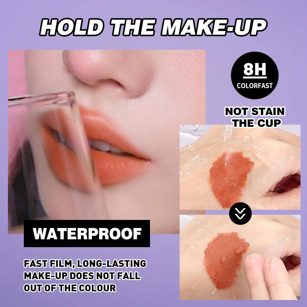 6-Piece Matte Lip Tint Set – Waterproof Bold K-Beauty Shades