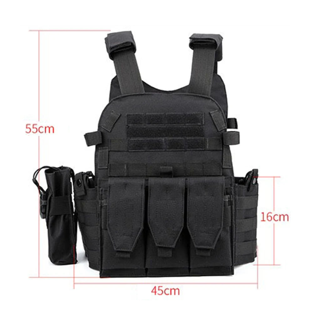 Nylon Tactical Vest Body Armor Hunting Carrier Airsoft Accessories Men Combat MOLLE Camo Military Army Vest Outdoor CS Hunting Peaceful Pleasures Health and Wellness