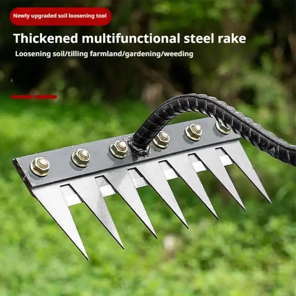 5/6/7/8 Teeth Iron Gardening Hoe Weeding Rake Tool Peaceful Pleasures Health and Wellness
