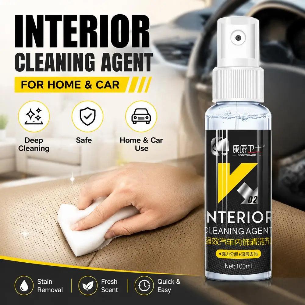 Car Interior Cleaner Agent Ceiling Cleaner Leather Flannel Woven Fabric Water Free Multipurpose Auto Dash Cleaning Tool Peaceful Pleasures Health and Wellness