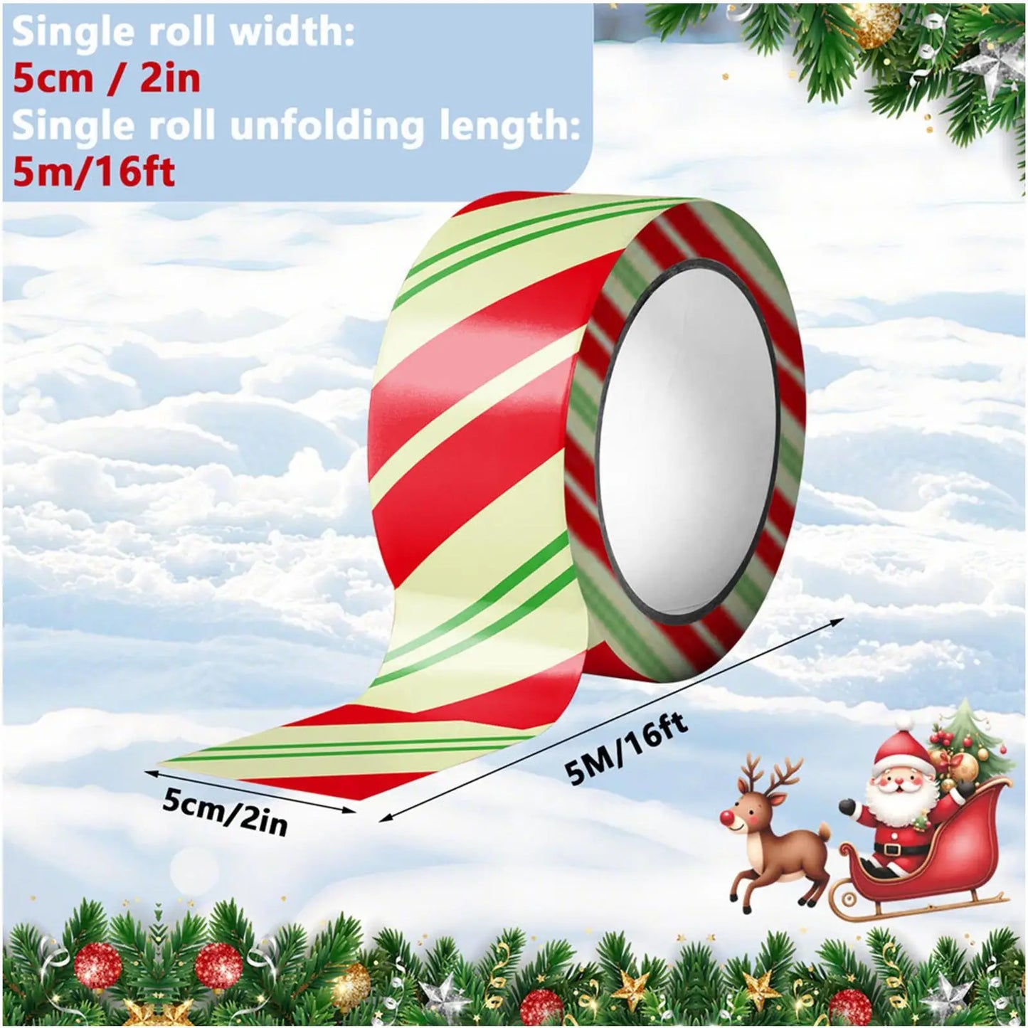 Christmas Glowing Caution Tape 16.4ft | Holiday Party Decoration