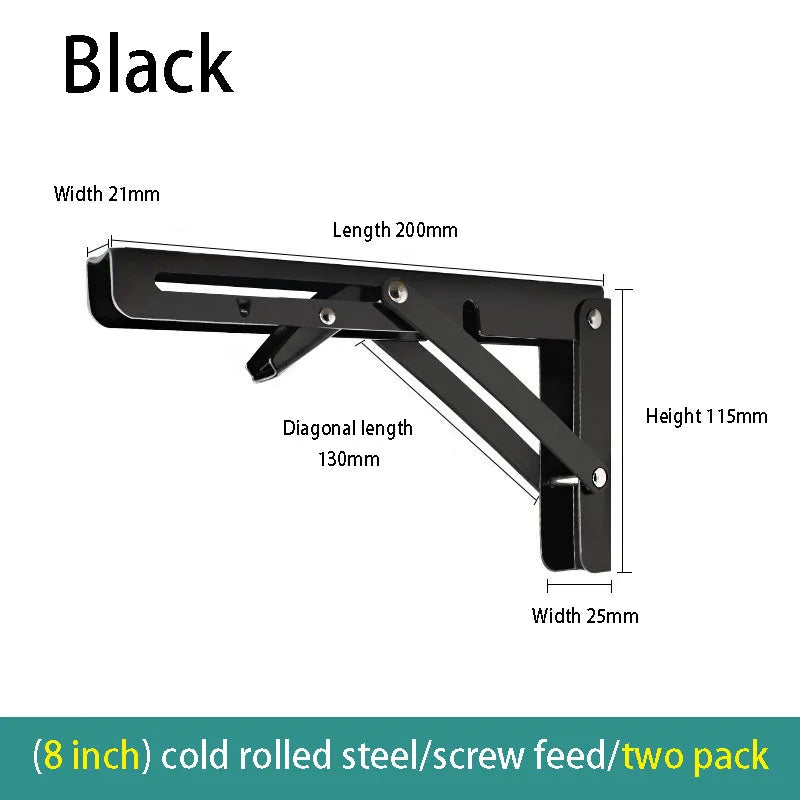 2PCS Folding Wall Shelf Brackets – Stainless Steel Right Angle