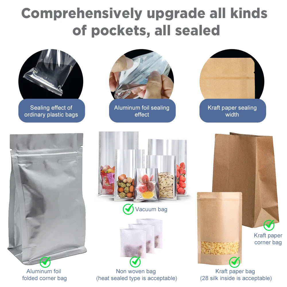 Impulse Sealer Machine Kitchen Food Plastic Manual Sealing 200mm Length Food Vacuum Storage Household 220V Heat Plastic Bag Seal Peaceful Pleasures Health and Wellness