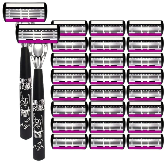 Men's 6-Layer Manual Razor with Replaceable Blade Refills Manual Razor Peaceful Pleasures Health and Wellness