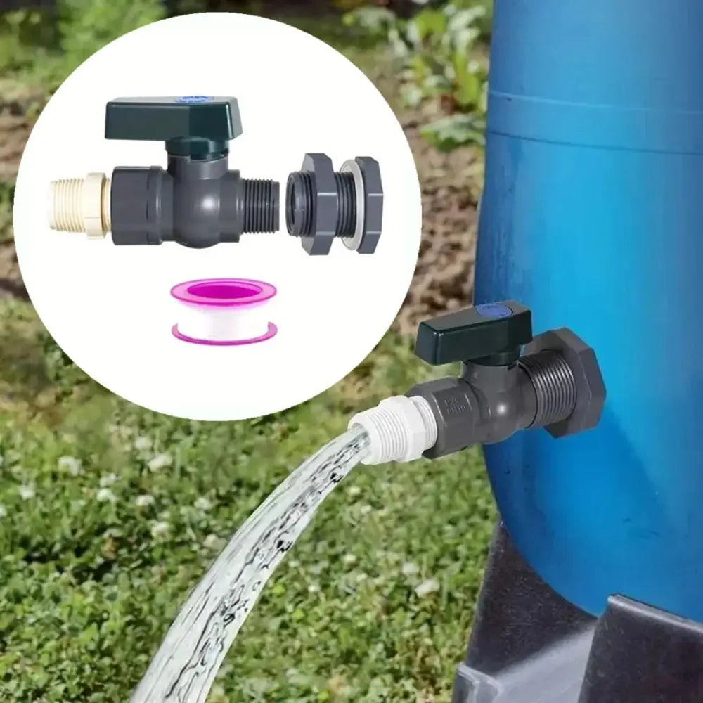 Universal PVC Rain Barrel Diverter Kit 3/4 Inch With Inner Connection Water Barrel Spigot Kit Rain Barrel Valve Peaceful Pleasures Health and Wellness