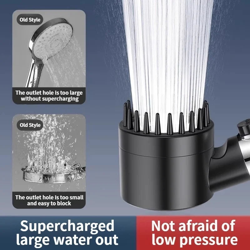 3-Mode High Pressure Filter Shower Head with Massage Brush