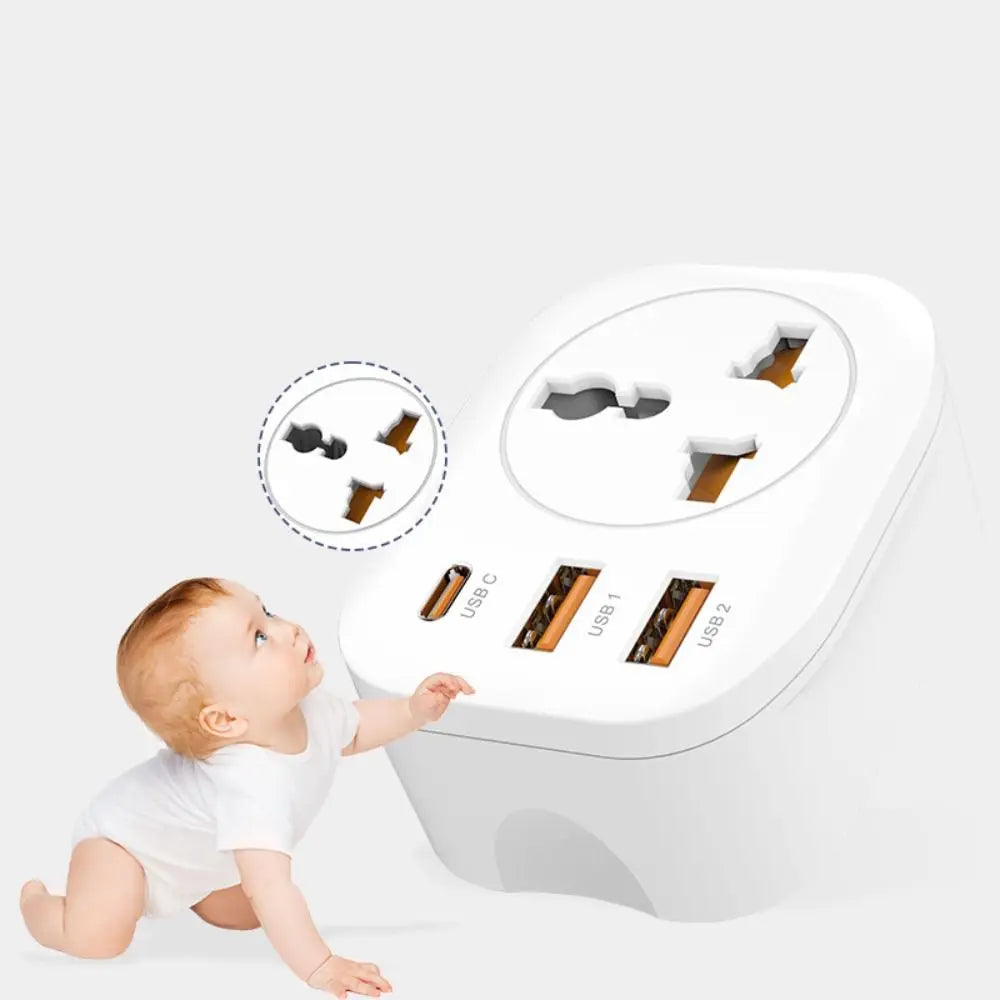 2500W Fast Charging Multi Socket Type C Standard Plug Power Socket UK Plug EU Plug Wall Socket Extender Phone Peaceful Pleasures Health and Wellness