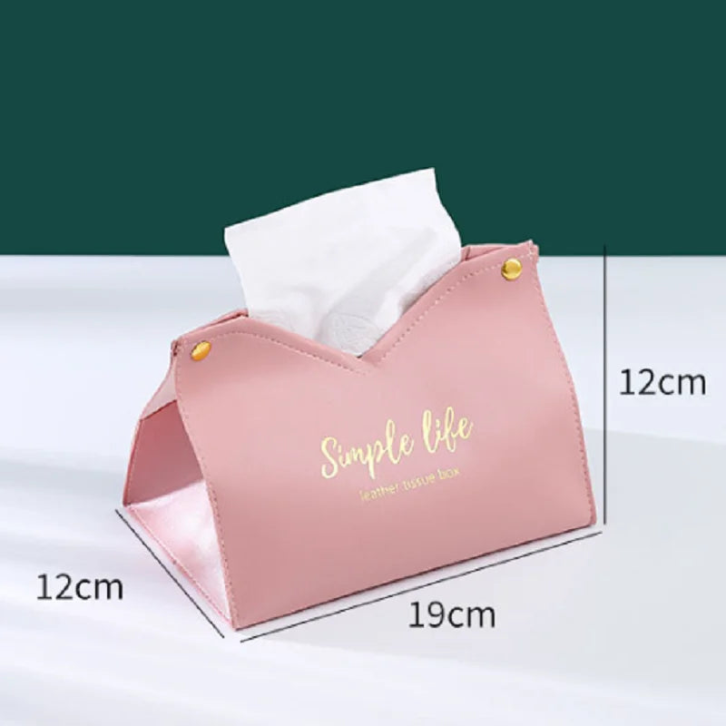 Leather Tissue Box Napkin Holder Car Tissue Box Home Living Room Holder Case Storage Hotel Carton Household Home Large Storage Peaceful Pleasures Health and Wellness