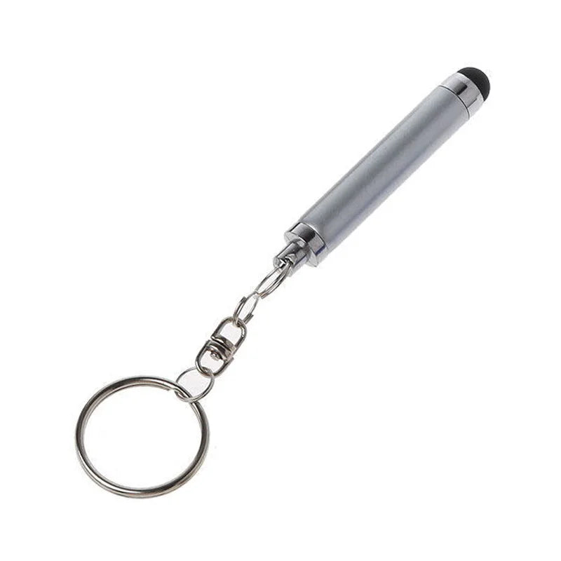 Key Chain Short Capacitance Pen For Phone Touch Screen Accessory Touch Pen For Cell Phone Universal Stylus Pen For Tablet Pen Peaceful Pleasures Health and Wellness Silver