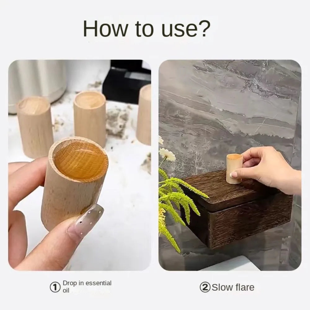 Wooden Essential Oil Diffuser Long-lasting Floral Refreshing Sleep Aromatherapy Inhaler Slowly Volatile Expanded Fragrant Wood Peaceful Pleasures Health and Wellness