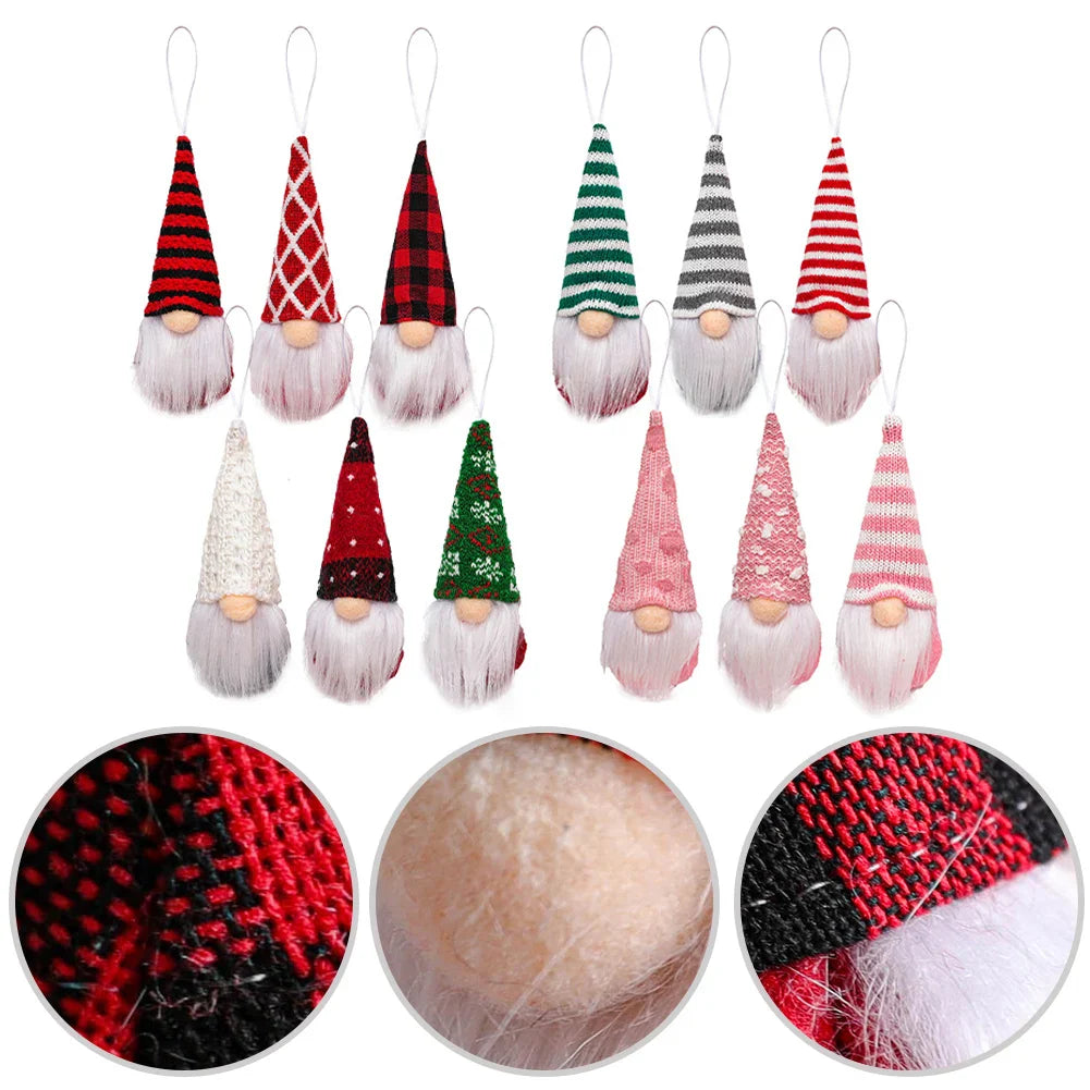 Christmas Faceless Gnome Ornaments – Soft Felt Pendants, Set of 3