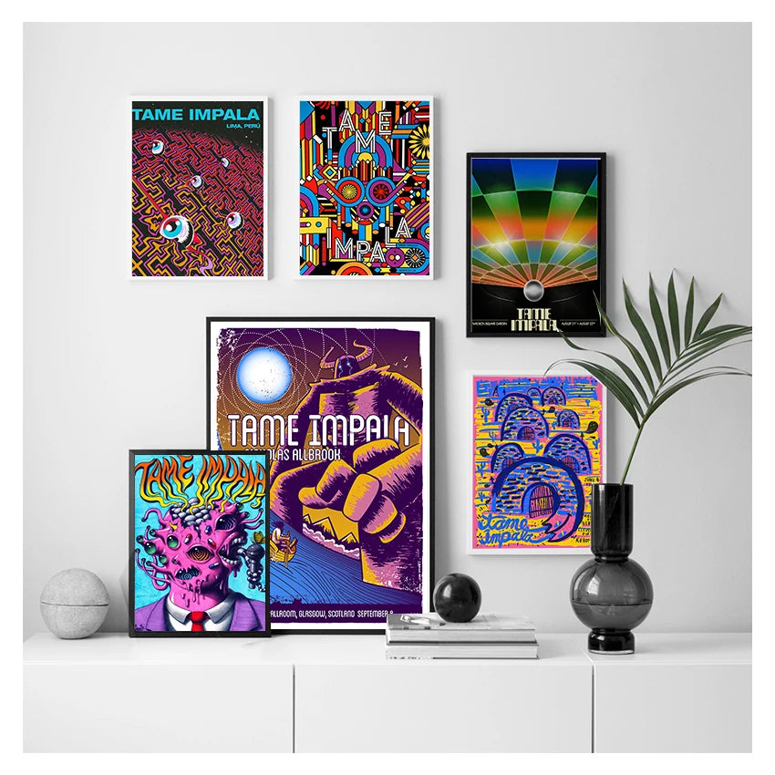 And Prints Rock Music Band Tour Art Canvas Painting Wall Pictures For Living Room Home Decor New Tame Impala Psychedelic Poster Peaceful Pleasures Health and Wellness