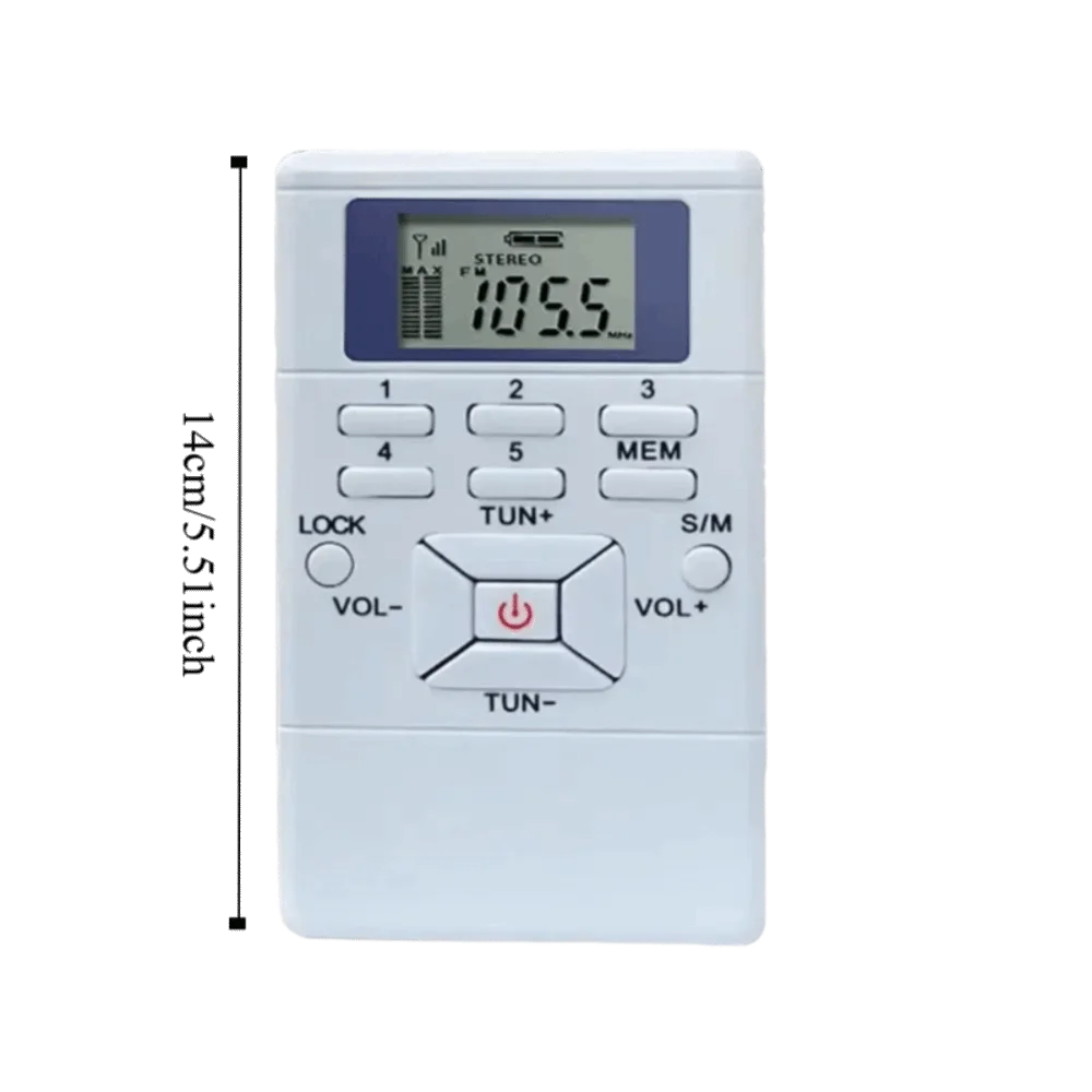 Mini Portable FM Radio LCD Display Built-In Speaker & Presets