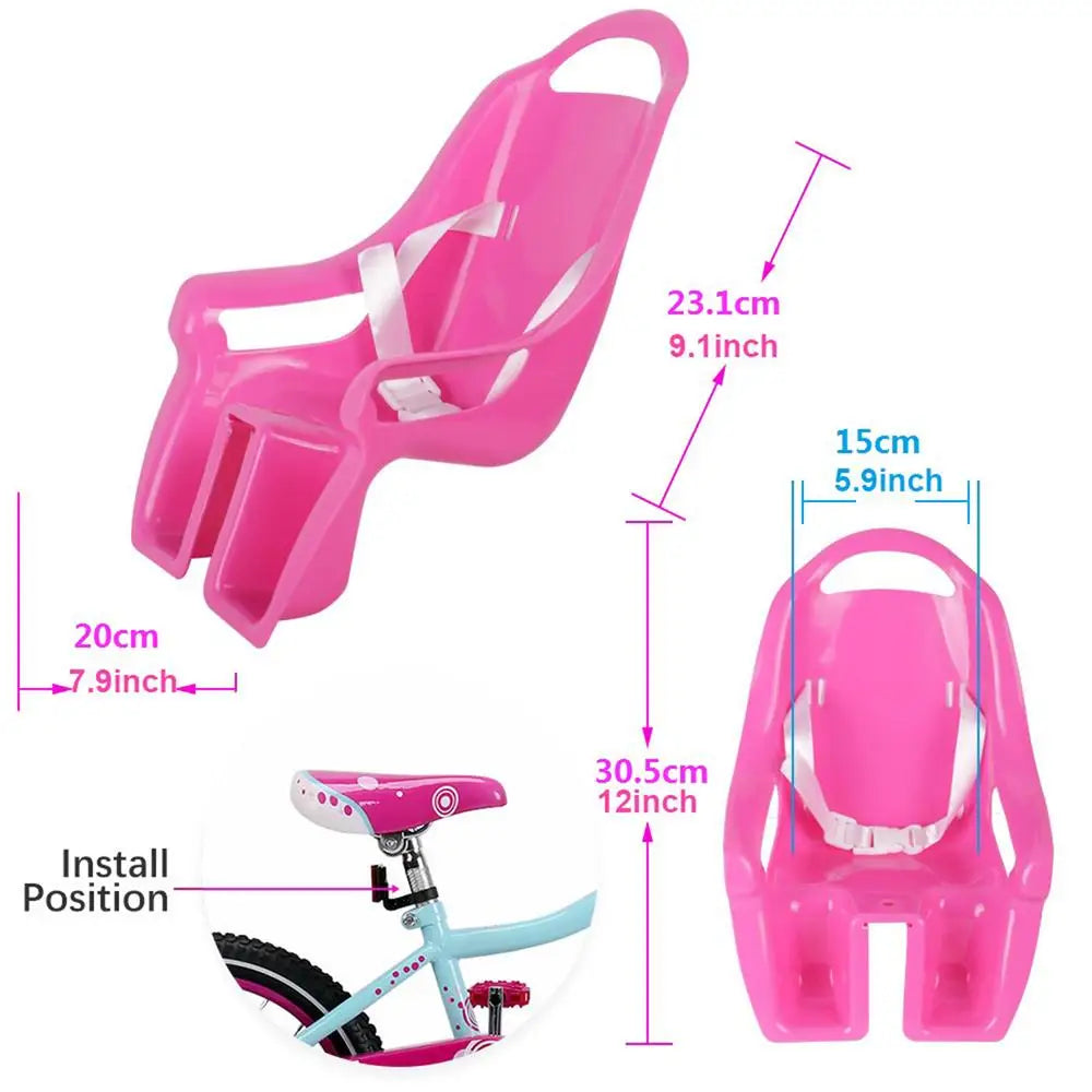 Kids Bike Doll Seat with Stickers – Universal Bicycle Accessory