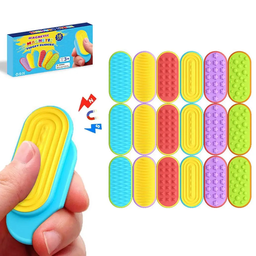 Magnetic Fidget Slider Sensory Toy Adults Kids Quiet Desk ADHD Autism
