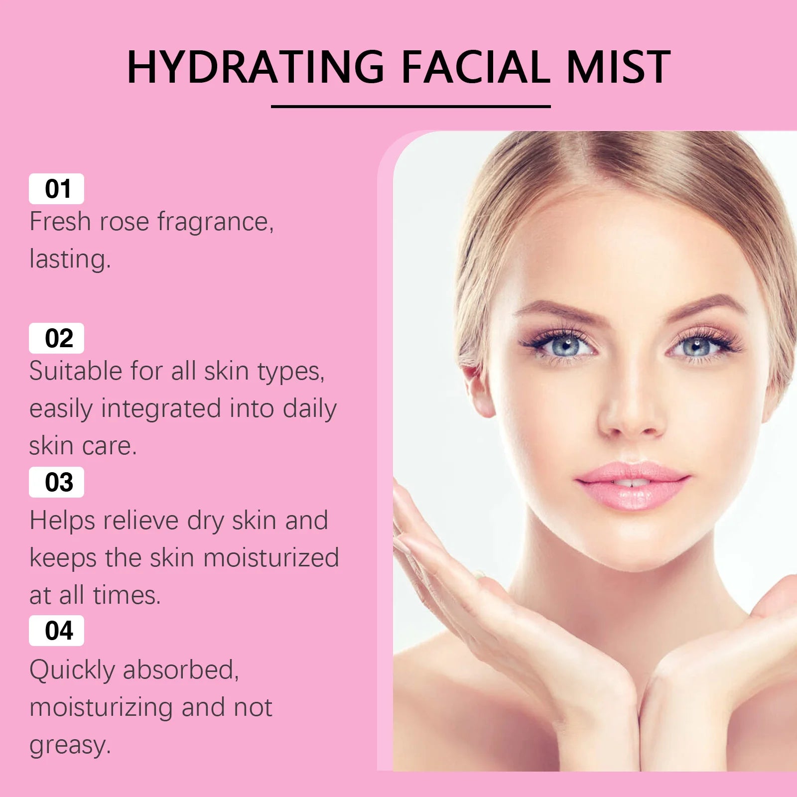 Rose Toner Spray Repair Damaged Skin Shrink Pore Improve Dryness Oil Control Lighten Melasma Pigmentation Vitamin C Face Essence Peaceful Pleasures Health and Wellness