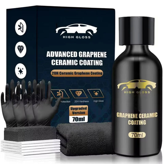 Graphene Ceramic Coating Advanced 20H Ceramic Coating for Cars High Gloss Nano Graphene Coat Kit Hydrophbic Mirror Paint Peaceful Pleasures Health and Wellness 70ml set
