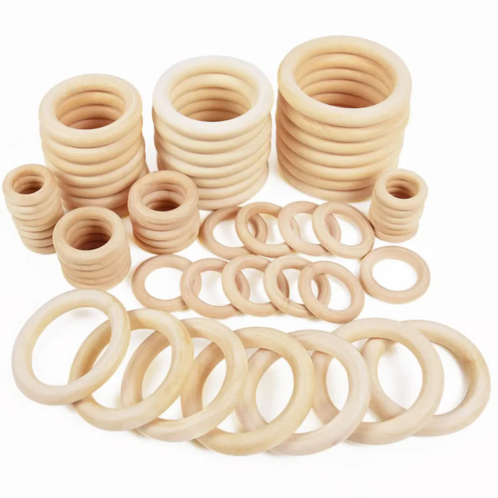 Unfinished Wooden Rings for DIY Crafts & Jewelry Making