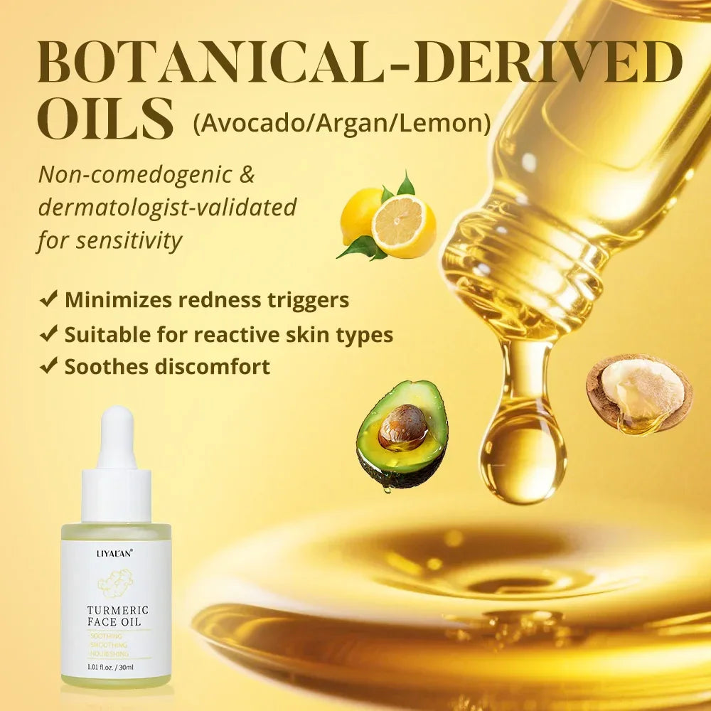 LIYALAN Turmeric Face Oil – Jojoba, Vitamin E & Ginger Glow Peaceful Pleasures Health and Wellness