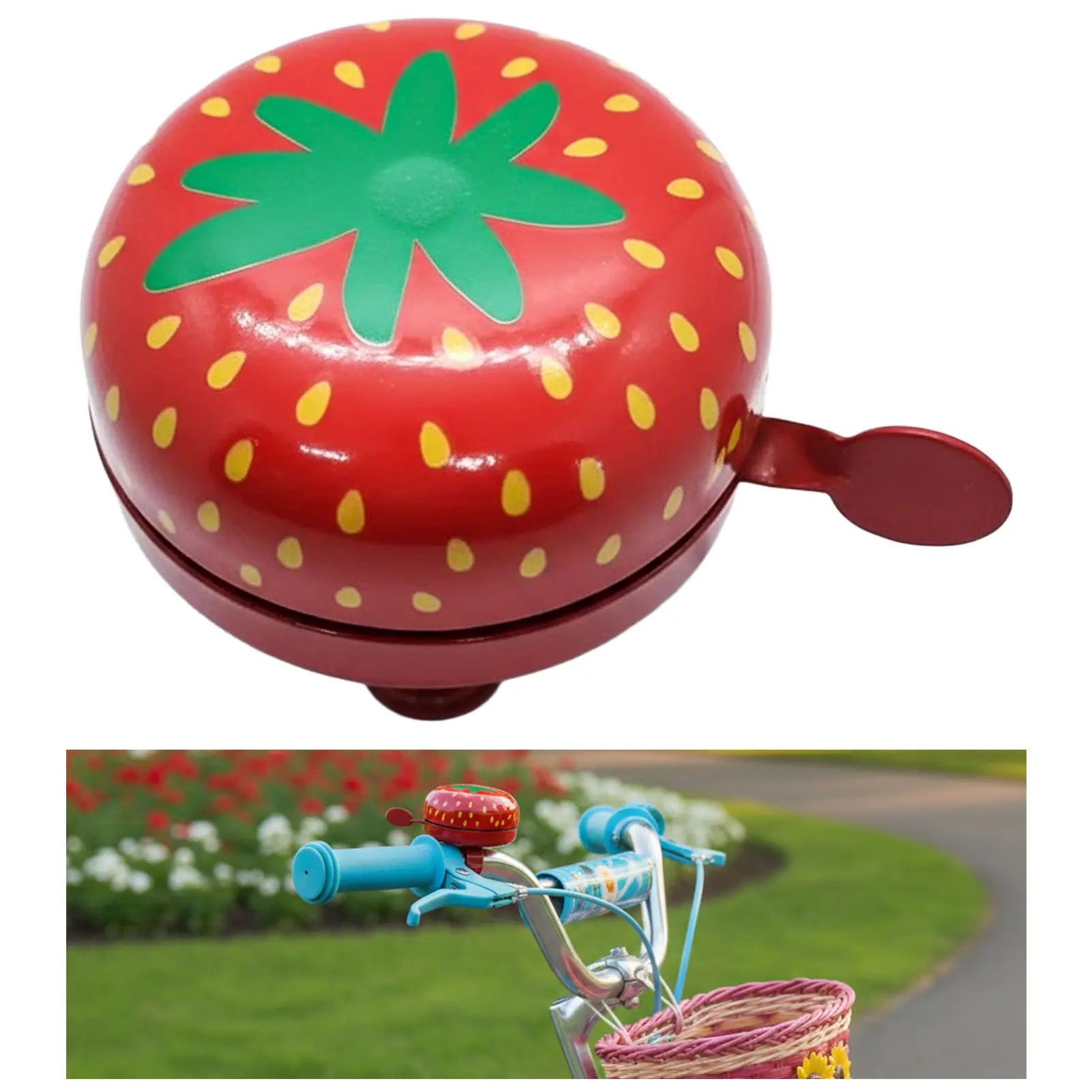 Cartoon Bell for Kids Bike Mountain Bike Accessory with Alloy Material and Universal Fit Peaceful Pleasures Health and Wellness M STRAWBERRY