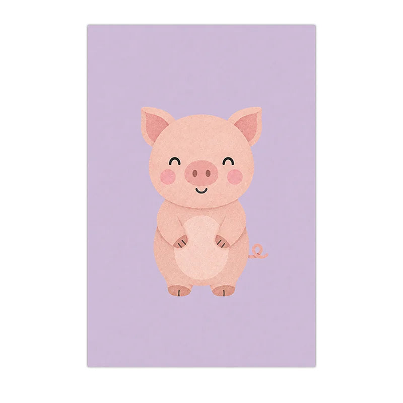 Nursery Animal Wall Art Cute Wildlife Canvas Painting Nordic Poster Print For Kids Bedroom Wall Decor Peaceful Pleasures Health and Wellness 13 21X30cm No Frame China Mainland