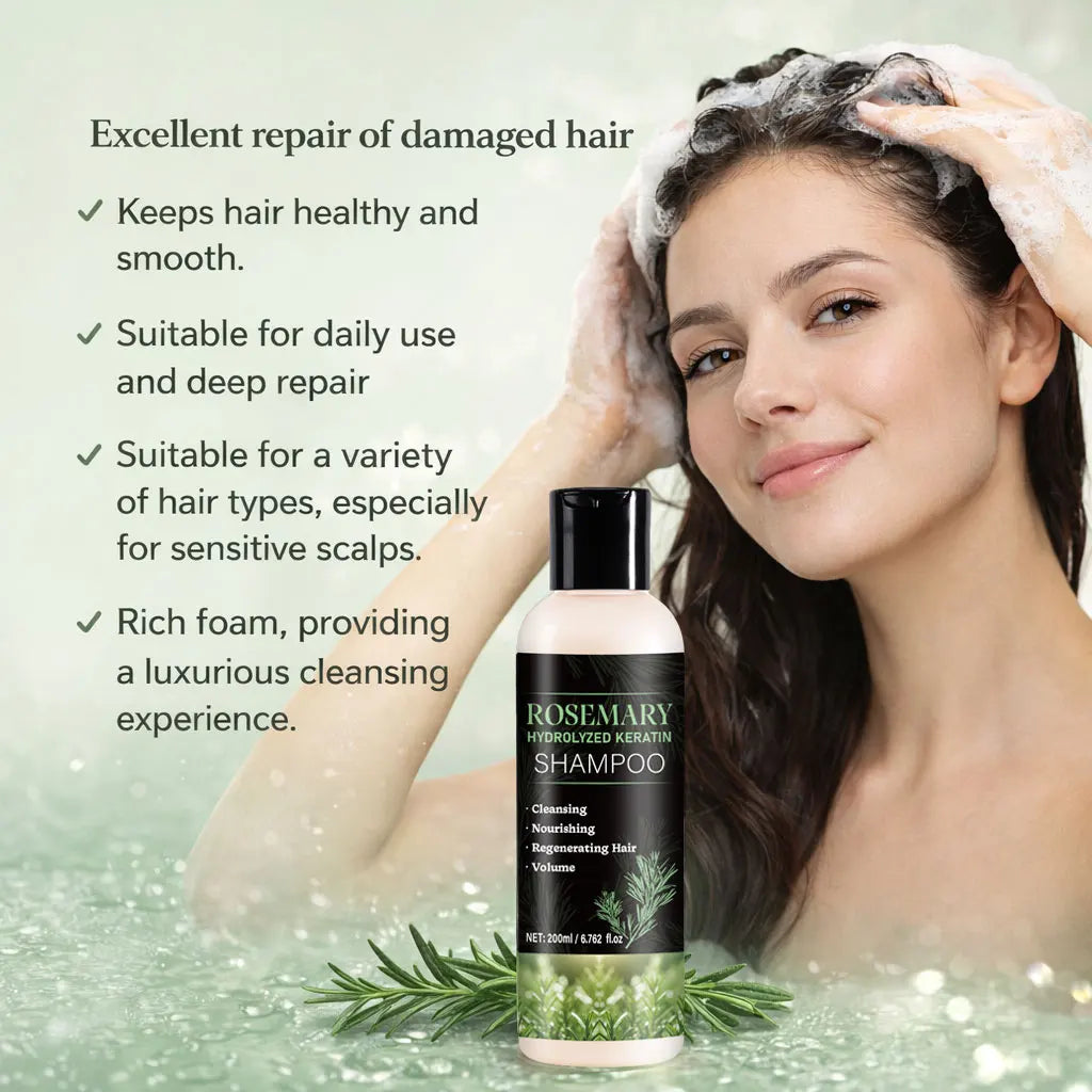 200ml Organic Rosemary Shampoo Hair Growth for Women and Men,Natural Thickening & Strengthening Shampoo with Hydrolyzed Keratin Peaceful Pleasures Health and Wellness