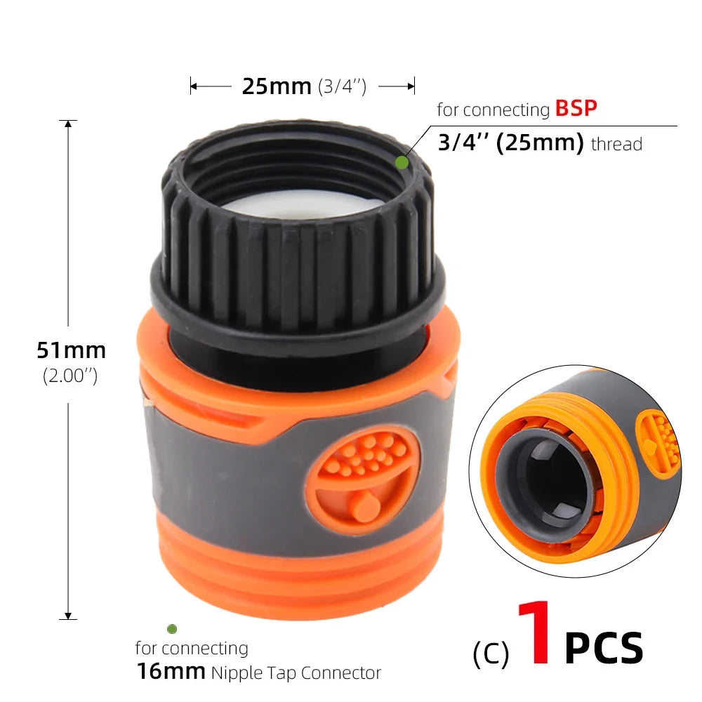 1/4 3/8'' 1/2'' 3/4'' Hose Quick Connecter Plastic Rubber Coupling Tubing Irrigation System Coupler Shut Off Valve Adapter Pipe Peaceful Pleasures Health and Wellness Cx1pcs