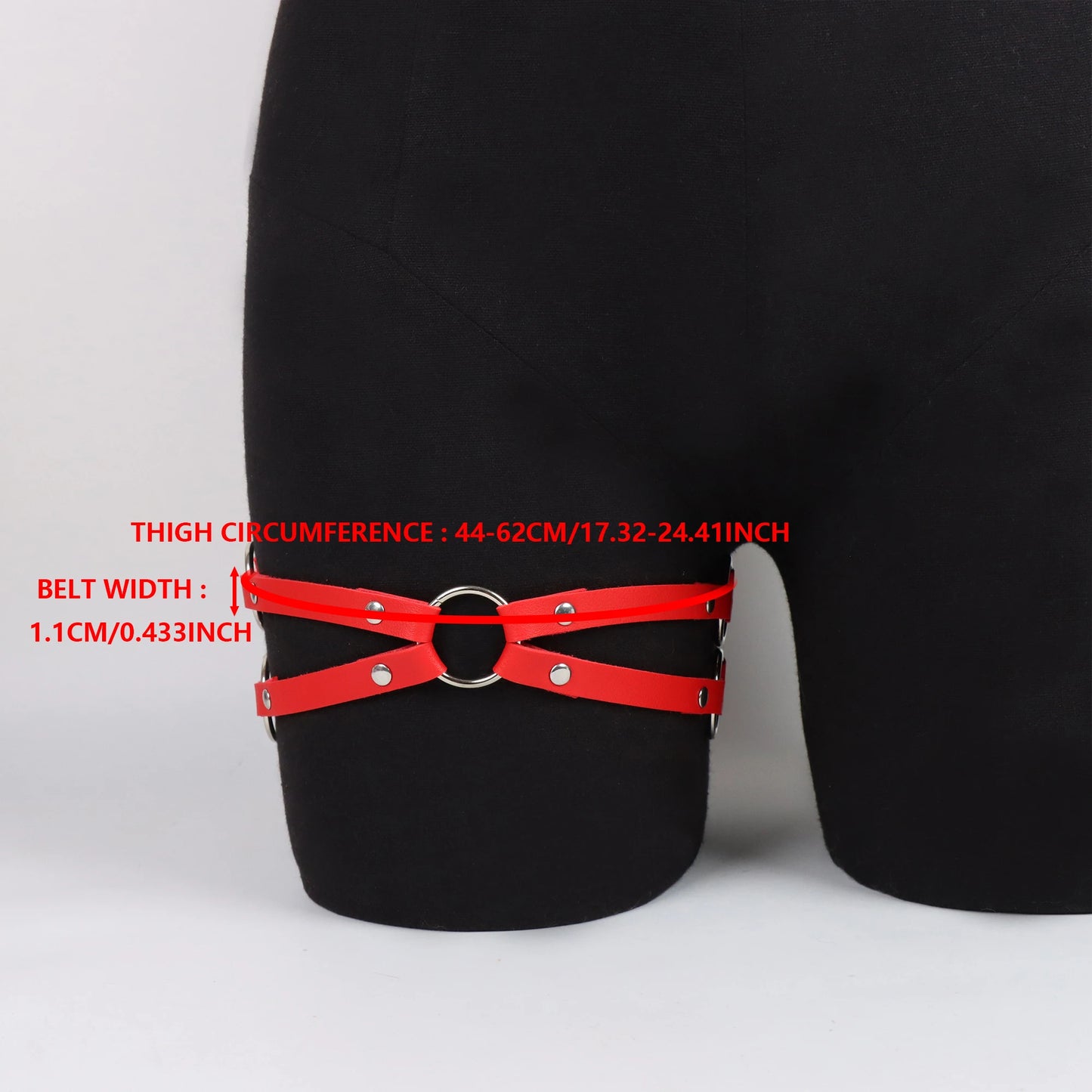 Sexy Rock Round Ring Loop Elastic X Shape Leather Belt Leg