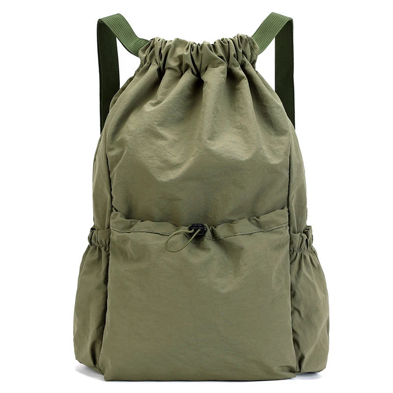 Lightweight Waterproof Drawstring Backpack – Large Sports Bag Drawstring Backpack Peaceful Pleasures Health and Wellness Green