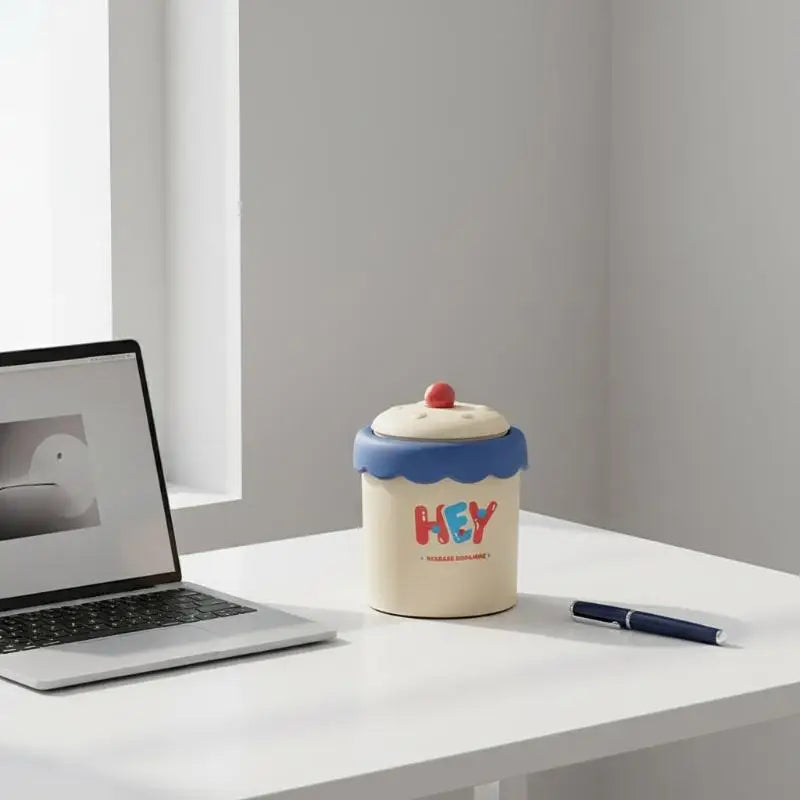 Small Desktop Trash Can with Lid – Cute Mini Waste Basket