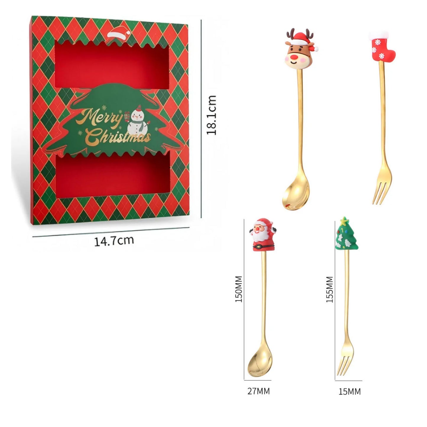 Christmas Decorations Home Christmas Table Decor Stainless SpoonsFork Cutlery Set Elk Xmas Tree New Year Navidad Gifts Peaceful Pleasures Health and Wellness
