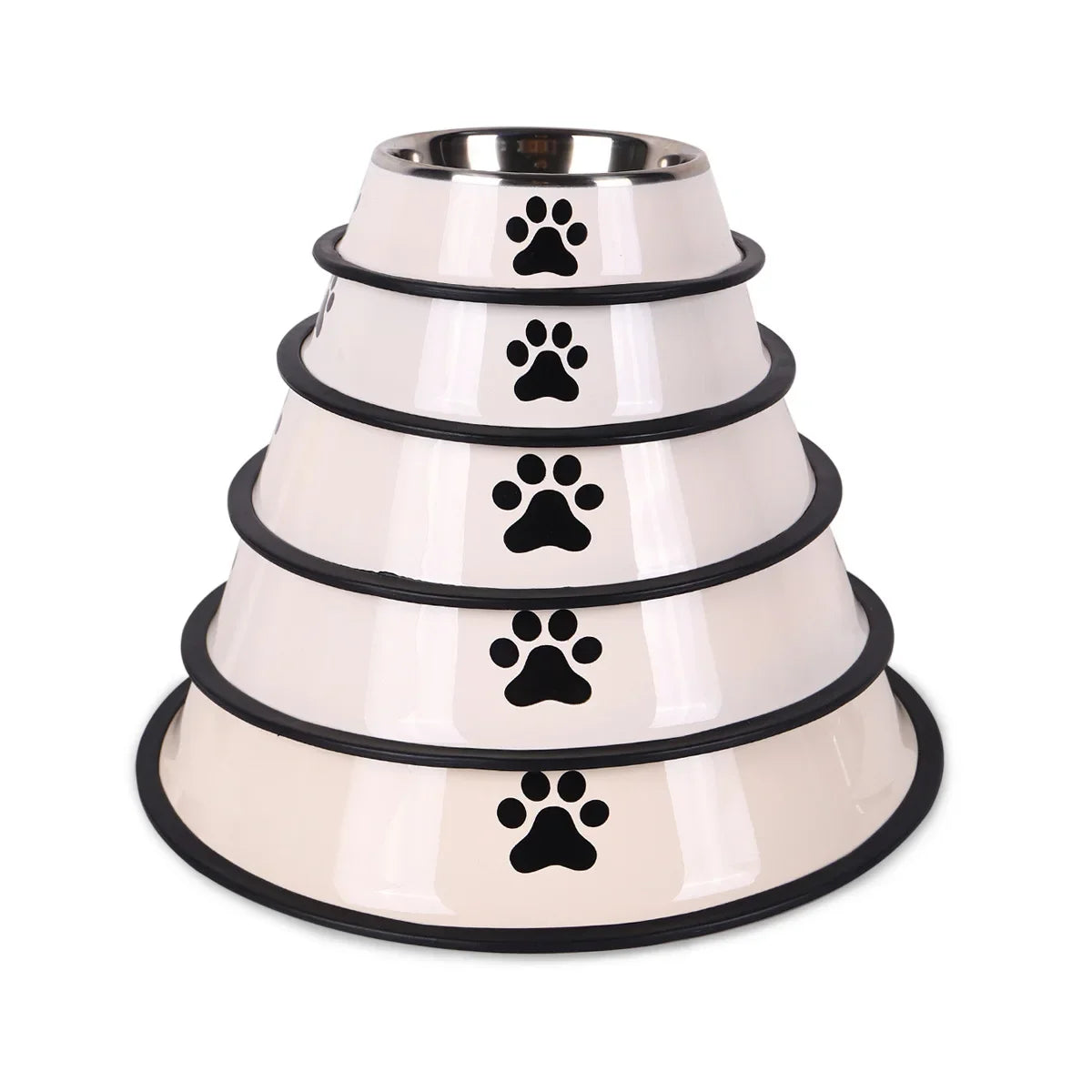 Stainless Steel Pet Bowl | Anti-Slip, Stackable Dog & Cat Feeder