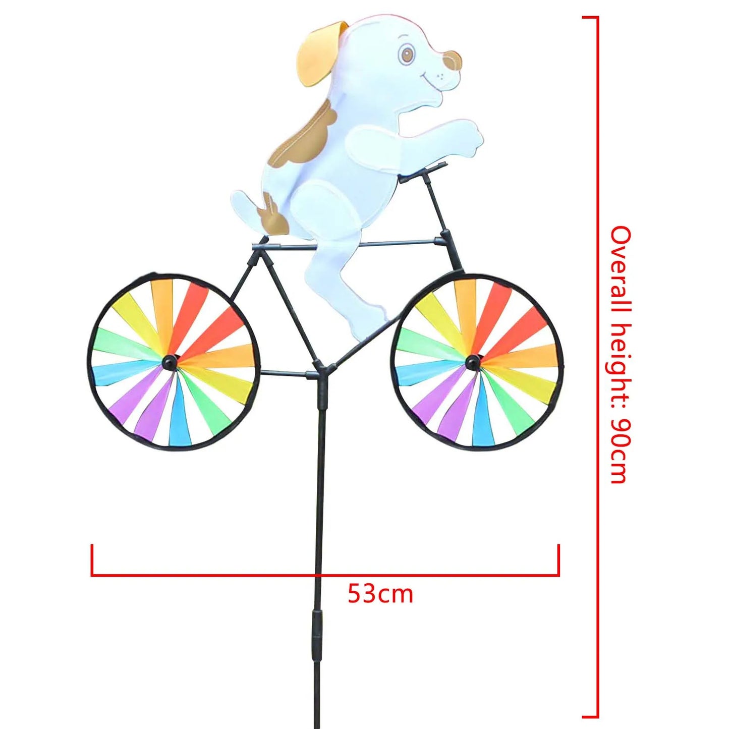 Cute 3D Animal on Bike Windmill Garden Lawn Yard Decor Wind Spinner for Holiday Garden Decoration Peaceful Pleasures Health and Wellness