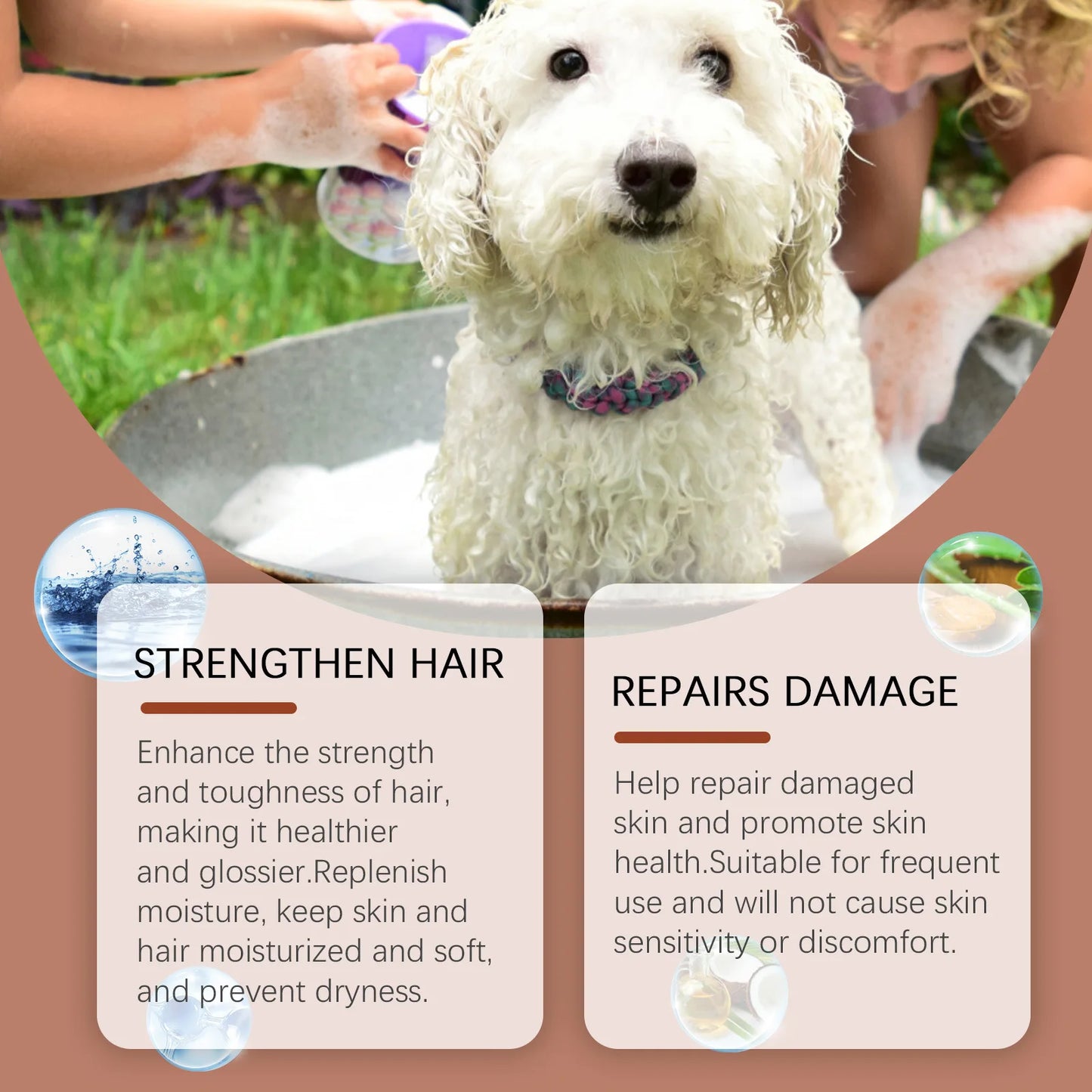 Dog Shampoo Conditioner Moisturizing for Sensitive Skin PH Balanced Anti Itching Flea Killer Dirt Mite Removal Pet Cleaning Foam Peaceful Pleasures Health and Wellness