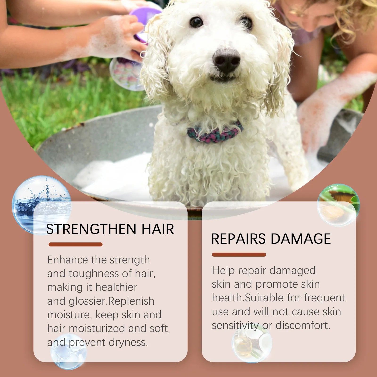 Dog Shampoo Conditioner Moisturizing for Sensitive Skin PH Balanced Anti Itching Flea Killer Dirt Mite Removal Pet Cleaning Foam Peaceful Pleasures Health and Wellness