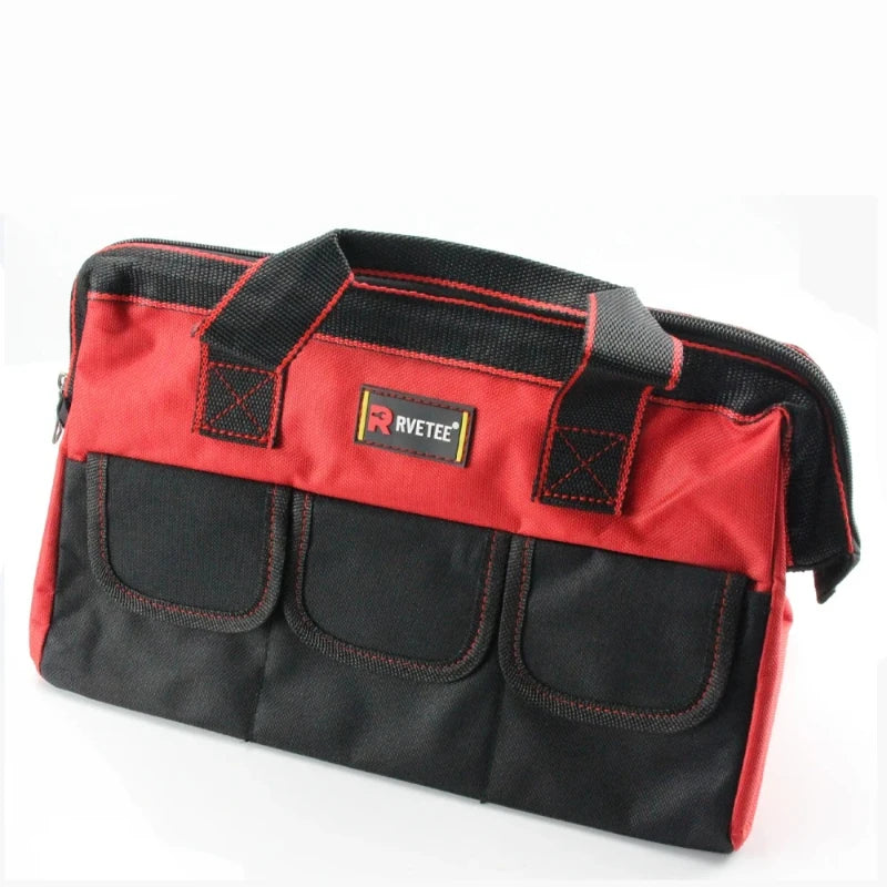 13in Heavy-Duty Tool Bag Waterproof Molded Base Multi-Pocket Wide-Mouth Organizer Large Capacity Storage Backpack Porta Tools Peaceful Pleasures Health and Wellness