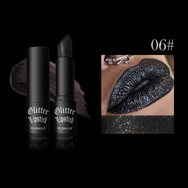MLSMILE Glitter Lipstick | Waterproof Metallic Pearlescent 6 Colors