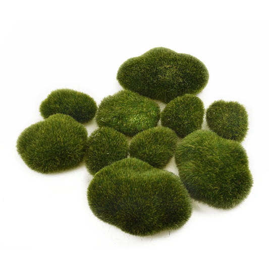 Ball Moss Stones Ornament Grass Home Plant Plastic Artificial Peaceful Pleasures Health and Wellness