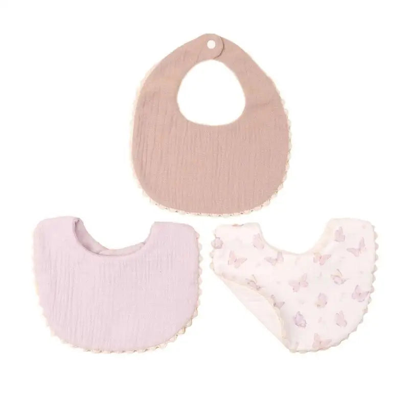 Baby Burp Cloths & Drool Bibs Set of 3 – Soft Cotton Newborn