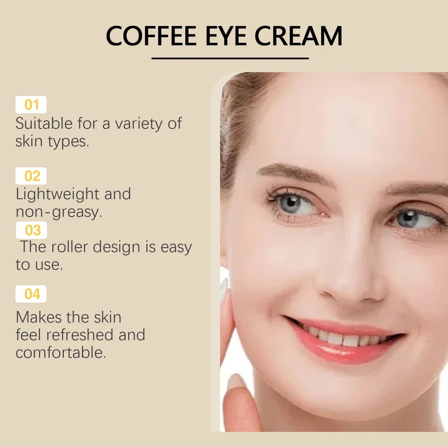 Caffeine Roller Eye Cream – Dark Circles, Puffiness & Fine Lines