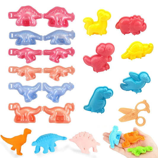 Cartoon Dinosaur World Dough Mold Kids Play Tools Plastic Molds Kits Peaceful Pleasures Health and Wellness