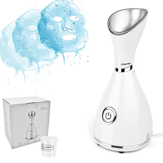 Salon Professional Spa Private Label Electric Hot Warm Mist Ionic Nano Portable Mini Face Facial Steamer Peaceful Pleasures Health and Wellness