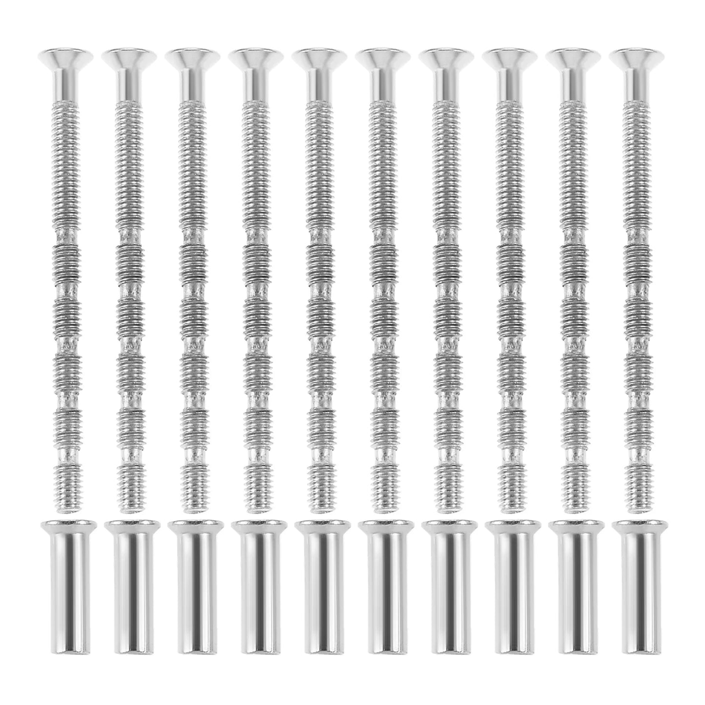 M4×60mm Cuttable Iron Screws & Cross Sleeves – 10 Sets