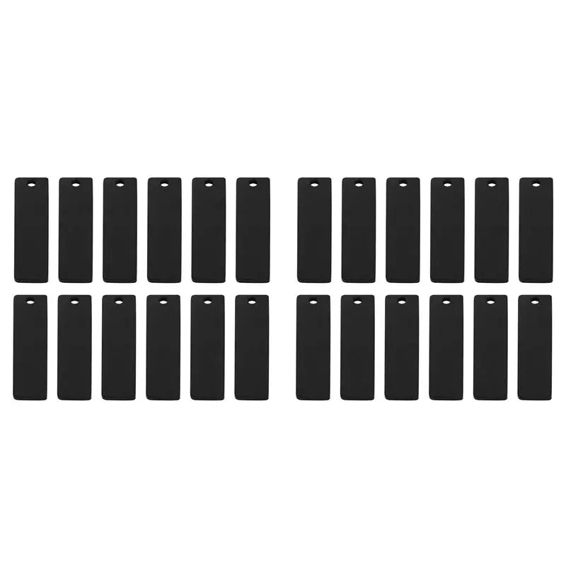 A36T-24X Engravable Metal Keychain Blanks For Laser-Engraving, 2Inch X 1/2Inch Stainless Steel Rectangle Stamping Blanks Peaceful Pleasures Health and Wellness Black
