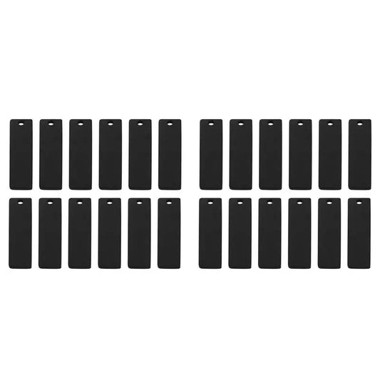 A36T-24X Engravable Metal Keychain Blanks For Laser-Engraving, 2Inch X 1/2Inch Stainless Steel Rectangle Stamping Blanks Peaceful Pleasures Health and Wellness Black