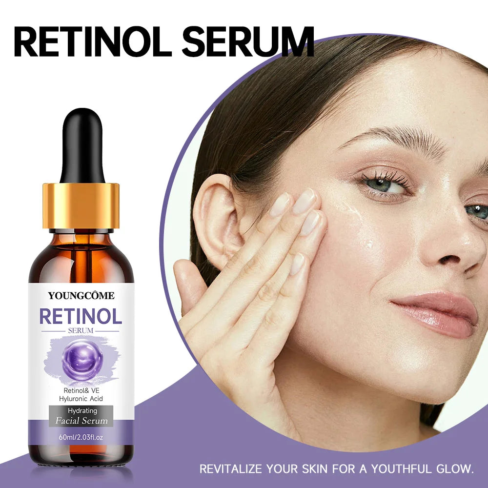 YOUNGCOME Retinol Serum with Hyaluronic Acid - Hydrating Anti Aging Serum for Deep Moisturizing 40/60ML Peaceful Pleasures Health and Wellness