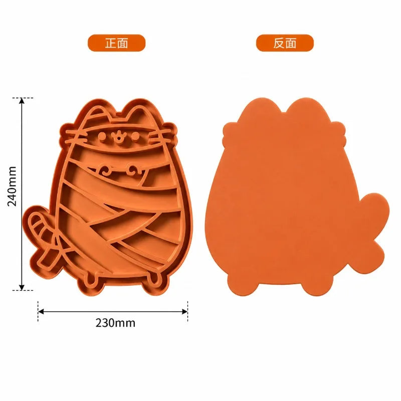 Silicone Dog Lick Mat – Slow Feeder, Teething & Mental Stimulation Dog Slow Feeder Mat Peaceful Pleasures Health and Wellness Orange