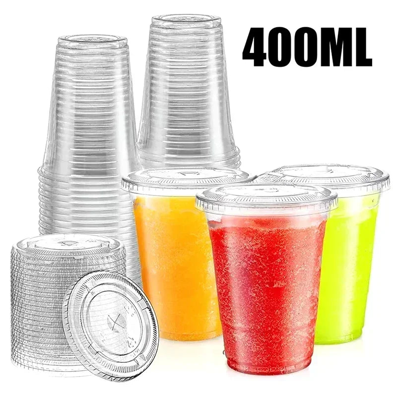 10-Pack 12oz Clear Plastic Cups | Bubble Tea, Iced Coffee & Party